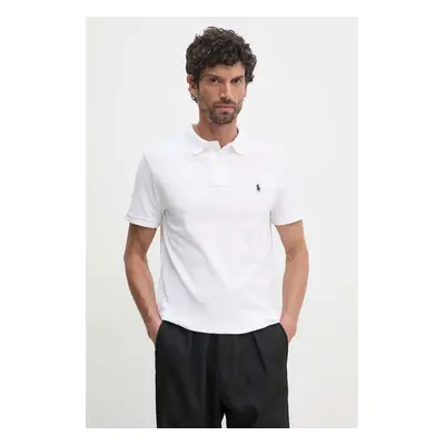 Bavlněné polo tričko Polo Ralph Lauren bílá barva, 710666998