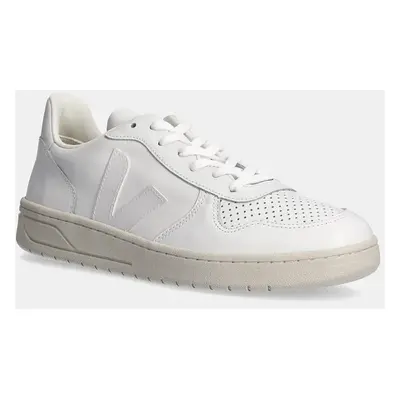 Kožené sneakers boty Veja V-10 Leather Extra-White bílá barva