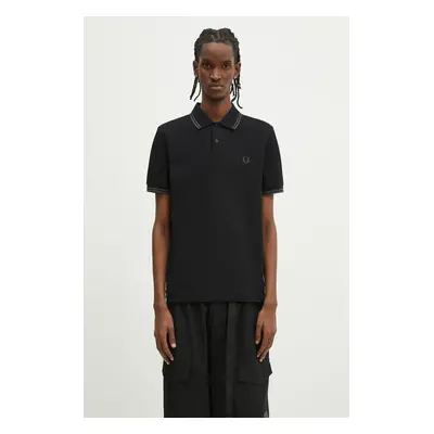 Bavlněné polo tričko Fred Perry černá barva, M3600.Y43