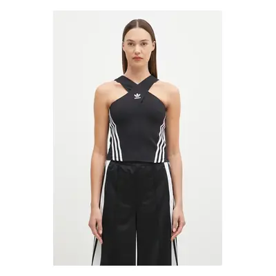 Halenka adidas Originals Tank dámská, černá barva, vzorovaná, JM9258