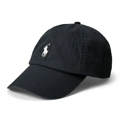 Bavlněná baseballová čepice Polo Ralph Lauren černá barva, s aplikací, 710667709