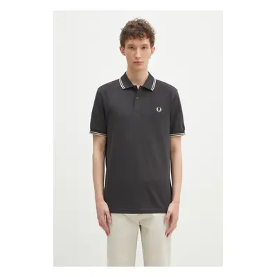 Bavlněné polo tričko Fred Perry šedá barva, s aplikací, M3600.V56