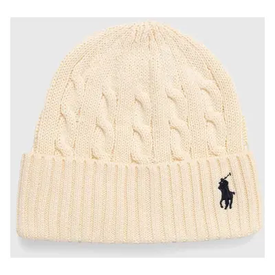 Bavlněná čepice Polo Ralph Lauren béžová barva, 455954637