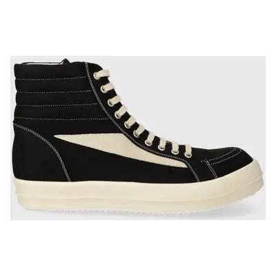 Kecky Rick Owens Woven Shoes Vintage High Sneaks pánské, černá barva, DU01D1810.NDKLVS.911