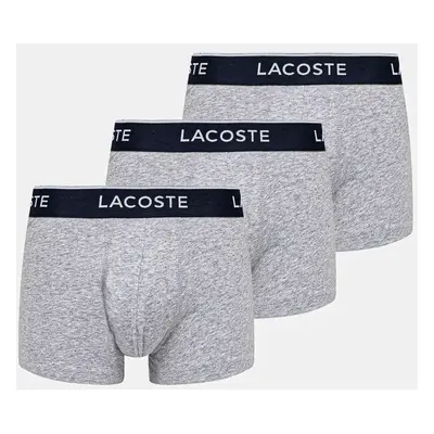 Boxerky Lacoste 3-pack pánské, šedá barva, 5H1300