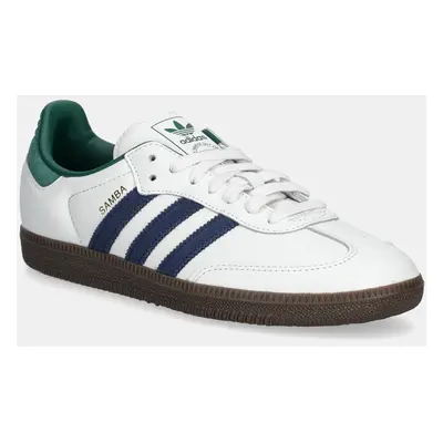 Kožené sneakers boty adidas Originals Samba OG bílá barva, IH4882