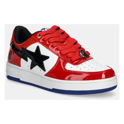 Kožené sneakers boty A Bathing Ape BAPE STA #1 M2 červená barva, 1K80191301