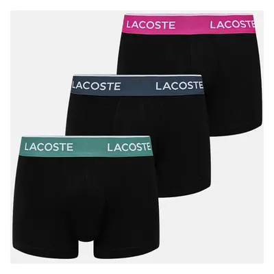 Boxerky Lacoste 3-pack pánské, černá barva, 5H1297