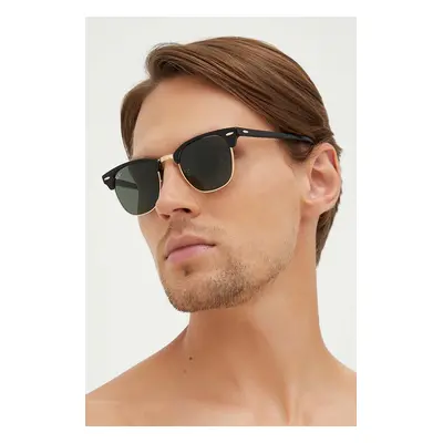 Sluneční brýle Ray-Ban CLUBMASTER pánské, černá barva, 0RB3016