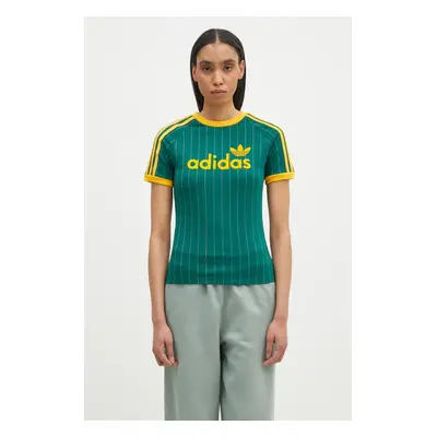 Tričko adidas Originals GRAPHIC CALI T zelená barva, JC7703