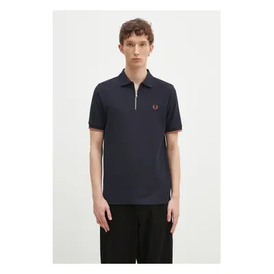 Bavlněné polo tričko Fred Perry tmavomodrá barva, s aplikací, M9886.608