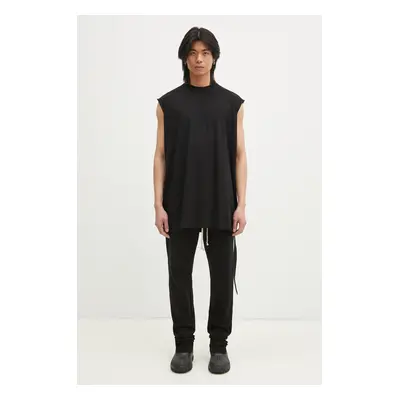 Bavlněné tričko Rick Owens Tarp T černá barva, DU01E3158.RN