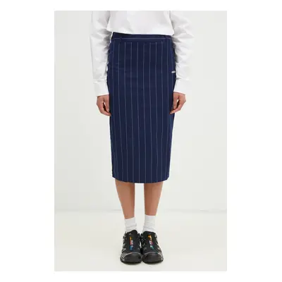 Sukně adidas Originals Pencil Skirt tmavomodrá barva, midi, pouzdrová, JD2576