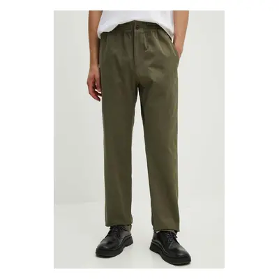 Bavlněné kalhoty A.P.C. pantalon chuck zelená barva, jednoduché, COGEW.H08408