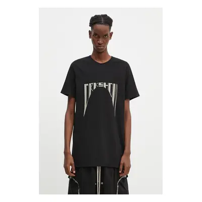 Bavlněné tričko Rick Owens Level T černá barva, s potiskem, DU02D2250.RNEP4