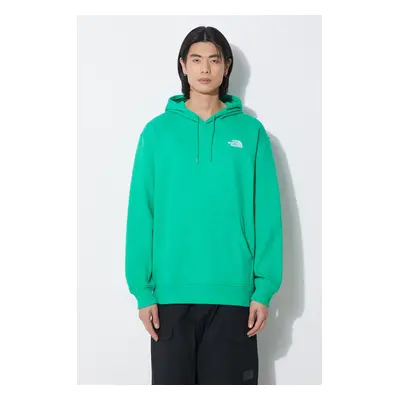 Mikina The North Face M Essential Hoodie pánská, zelená barva, s kapucí, hladká, NF0A7ZJ9PO81