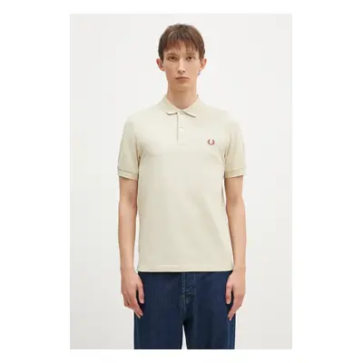 Bavlněné polo tričko Fred Perry béžová barva, M6000.W69