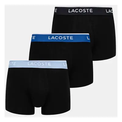 Boxerky Lacoste 3-pack pánské, černá barva, 5H1297