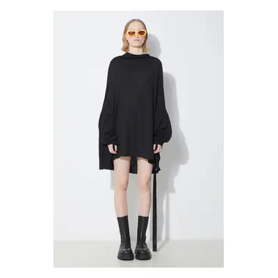 Bavlněná halenka Rick Owens Shroud černá barva, DS01D1226.BH.09