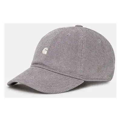 Bavlněná čepice Carhartt WIP I028955 Harlem Cap šedá barva, hladká