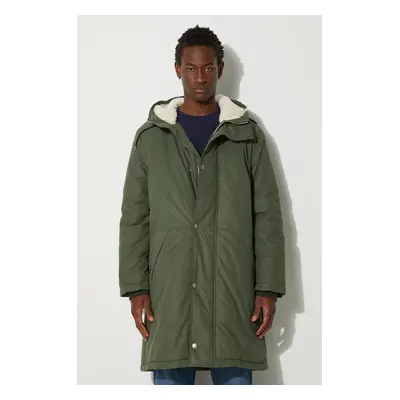 Bunda A.P.C. Parka Hector COEZV-H30179 BLACK pánská, zelená barva, přechodná