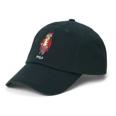 Bavlněná baseballová čepice Polo Ralph Lauren černá barva, s aplikací, 710950650