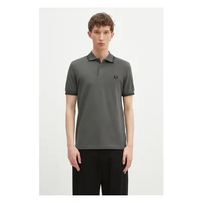 Bavlněné polo tričko Fred Perry zelená barva, s aplikací, M3600.U70