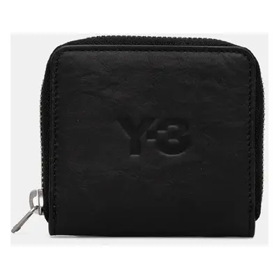 Kožená peněženka Y-3 Crinkle Leather Wallet černá barva, JD2895