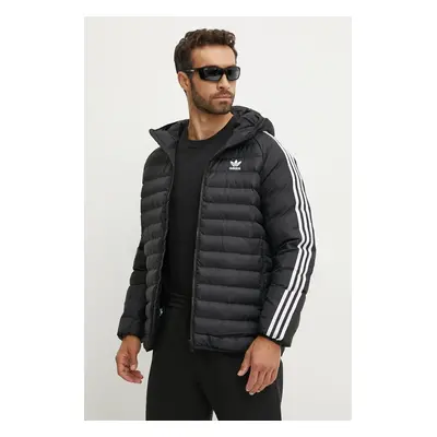 Bunda adidas Originals Pad Hooded Jacket pánská, černá barva, zimní, IZ1842