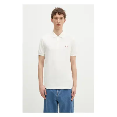 Bavlněné polo tričko Fred Perry béžová barva, s aplikací, M6000.Y45