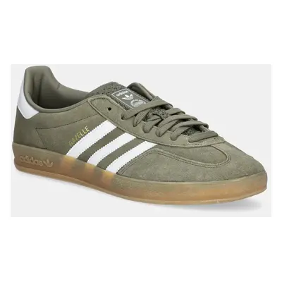 Semišové sneakers boty adidas Originals Gazelle Indoor zelená barva, JQ0174