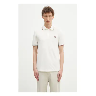 Bavlněné polo tričko Fred Perry béžová barva, s aplikací, M3600.Y20