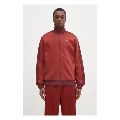 Mikina adidas Originals Premium Tracktop pánská, vínová barva, s aplikací, JM3580