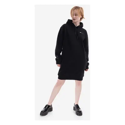 Bavlněné šaty MCQ Hoodie černá barva, midi, oversize, 624588RSJ761000-BLACK