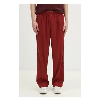 Tepláky adidas Originals Premium Baggy Track Pant vínová barva, hladké, JM3583