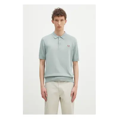 Bavlněné polo tričko Fred Perry tyrkysová barva, K9725.959