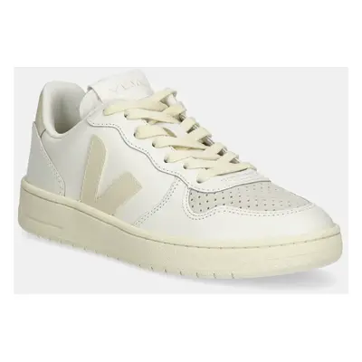 Kožené sneakers boty Veja VI0220498A V-10 LEATHER béžová barva, VI0220498A