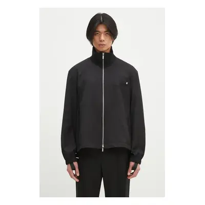 Vlněná bunda Helmut Lang Relaxed Bomber.Suit černá barva, přechodná, O09HM102