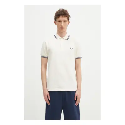 Bavlněné polo tričko Fred Perry béžová barva, s aplikací, M3600.Y24