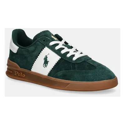 Semišové sneakers boty Polo Ralph Lauren Hrt Aera Pp zelená barva, 809954903005