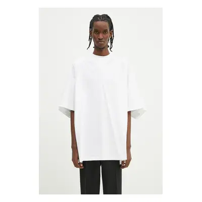 Bavlněné tričko VETEMENTS Merged Double Oversized bílá barva, UA66TR635W