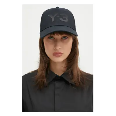 Kšiltovka Y-3 Stripes Double Brim Cap černá barva, hladká, JP1143