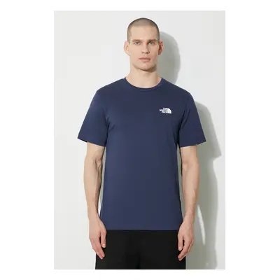 Tričko The North Face M S/S Simple Dome Tee tmavomodrá barva, s potiskem, NF0A87NG8K21