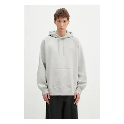 Bavlněná mikina Wood Wood Fred hoodie 25217 pánská, šedá barva, hladká, 30250243