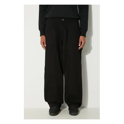 Bavlněné kalhoty Alpha Industries Carpenter Pant černá barva, jednoduché, 148202