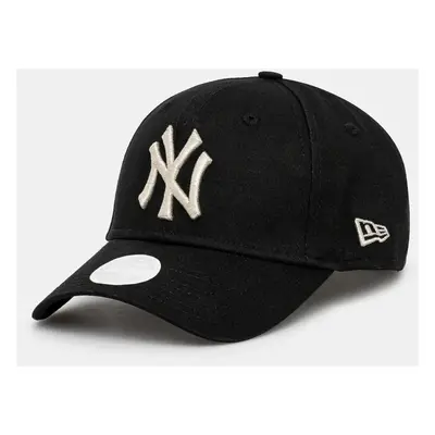 Bavlněná baseballová čepice New Era CORE CLASSICS 9TWENTY® NEW YORK YANKEES černá barva, s aplik