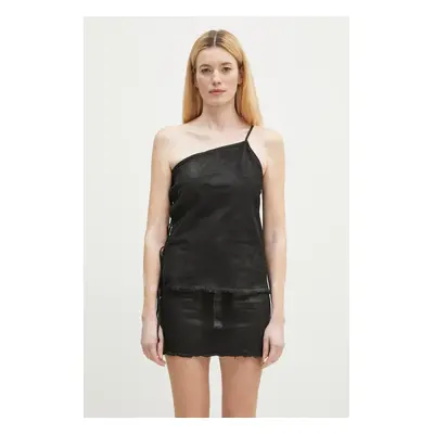 Bavlněný top Rick Owens Taco Top černá barva, DS01E3130.SCF