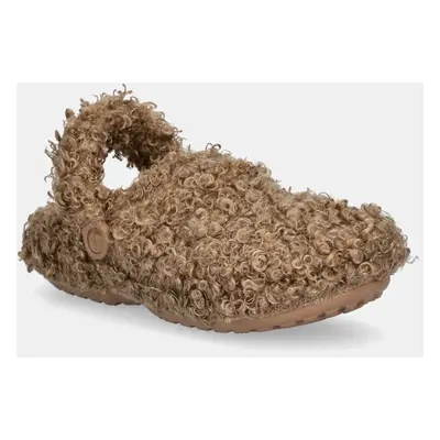 Pantofle Crocs Classic Doodle Fur Lined Clog béžová barva, 210849