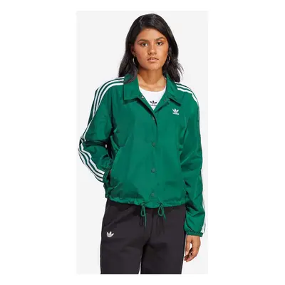 Bunda adidas Originals Coach Jacket dámská, zelená barva, přechodná, oversize, IC5479-green