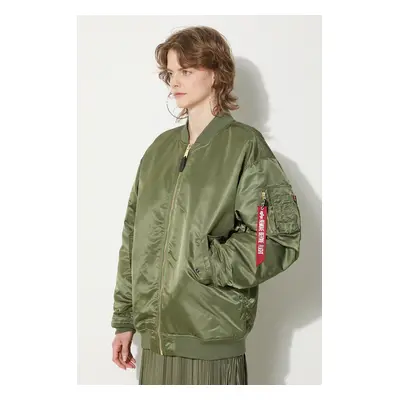 Bomber bunda Alpha Industries MA-1 CORE WMN zelená barva, zimní, oversize